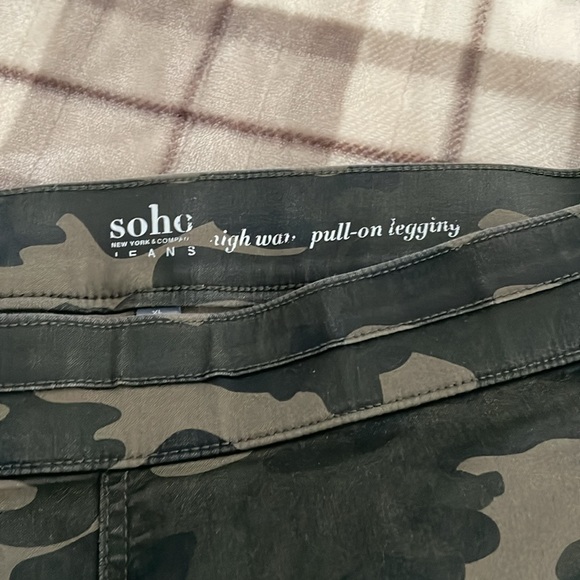 New York and Co soho high waist pull-on leggings XL women’s jean olive camo - Picture 3 of 9